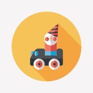 toy car flat icon with long shadow N86