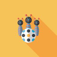 Bowling toy flat icon with long shadow eps10 N19