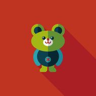 teddy bear flat icon with long shadow N63
