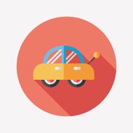toy car flat icon with long shadow N87