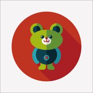 teddy bear flat icon with long shadow N66