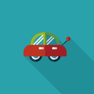 toy car flat icon with long shadow N88