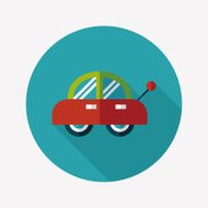 toy car flat icon with long shadow N89