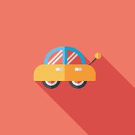 toy car flat icon with long shadow N90