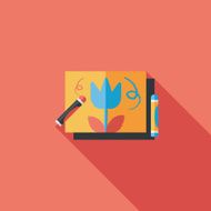 crayons drawing flat icon with long shadow eps10 N5