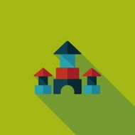 brick house flat icon with long shadow N80