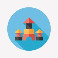 brick house flat icon with long shadow N82