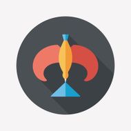 Balancing bird flat icon with long shadow N21