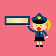 cute policewoman vector cartoon