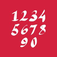 Hand written fresh vector numbers stylish drawn numbers set