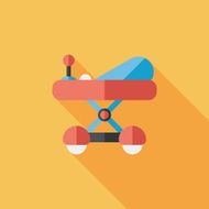 Baby walker flat icon with long shadow eps10 N52
