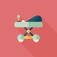 Baby walker flat icon with long shadow eps10 N55