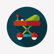 Baby walker flat icon with long shadow eps10 N57