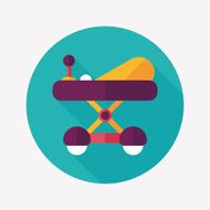 Baby walker flat icon with long shadow eps10 N58