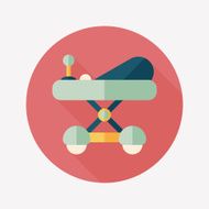 Baby walker flat icon with long shadow eps10 N59