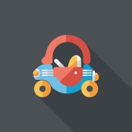 toy car walker flat icon with long shadow N5