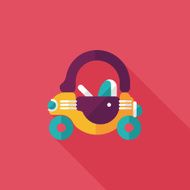 toy car walker flat icon with long shadow N7