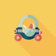 toy car walker flat icon with long shadow N8