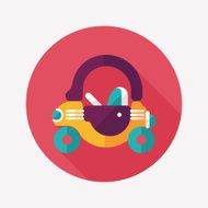 toy car walker flat icon with long shadow N11