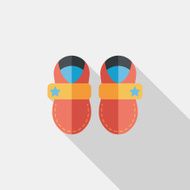 baby booties flat icon with long shadow N54