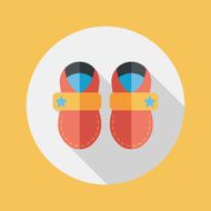 baby booties flat icon with long shadow N55