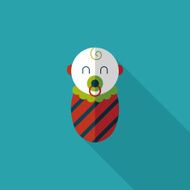 baby flat icon with long shadow N22
