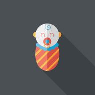 baby flat icon with long shadow N23