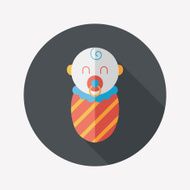 baby flat icon with long shadow N24