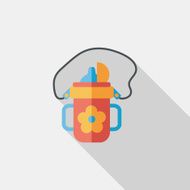 Baby bottle flat icon with long shadow EPS 10 N96