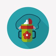 Baby bottle flat icon with long shadow EPS 10 N97