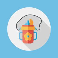 Baby bottle flat icon with long shadow EPS 10 N98