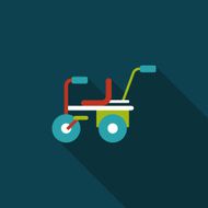 Kids Tricycle flat icon with long shadow eps10 N28