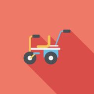 Kids Tricycle flat icon with long shadow eps10 N29