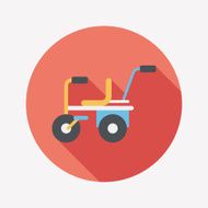 Kids Tricycle flat icon with long shadow eps10 N31