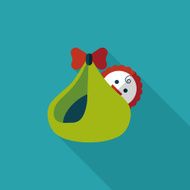 baby flat icon with long shadow N25