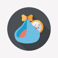 baby flat icon with long shadow N28
