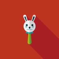 baby Rattle flat icon with long shadow eps10 N223