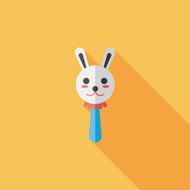 baby Rattle flat icon with long shadow eps10 N224