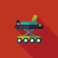 Baby walker flat icon with long shadow eps10 N60