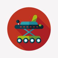 Baby walker flat icon with long shadow eps10 N62