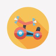 Kids Tricycle flat icon with long shadow eps10 N32