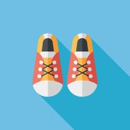 vintage shoes flat icon with long shadow eps10 N25