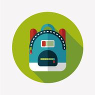 backpack flat icon with long shadow N29