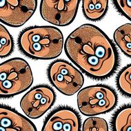 Faces seamless background vector cartoon style pattern N2