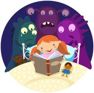 Cute girl reading a book