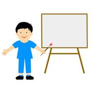 Boy With Brush Means School Artist Or Creative Art