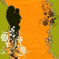 Grunge mother floral background