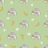 Cute rabbit seamless pattern