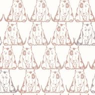 Seamless background with dogs Hand-drawn vector Illustration