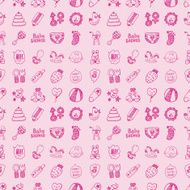 seamless doodle baby pattern
